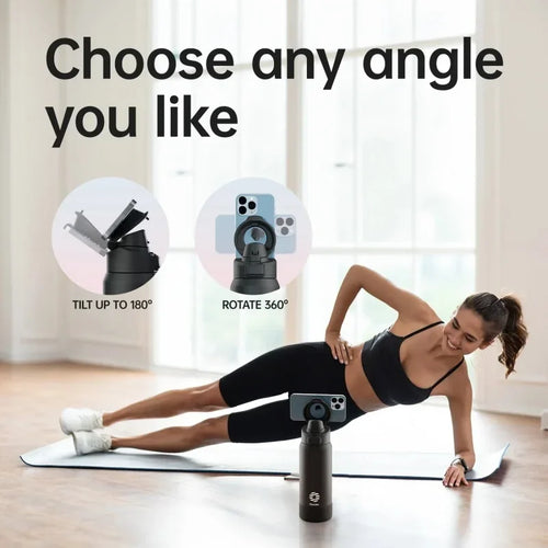 710/950ML Stainless Steel Sports Water Bottle with Magnetic Phone Holder Bouncing Cover Insulation Cup Magnetic Thermos